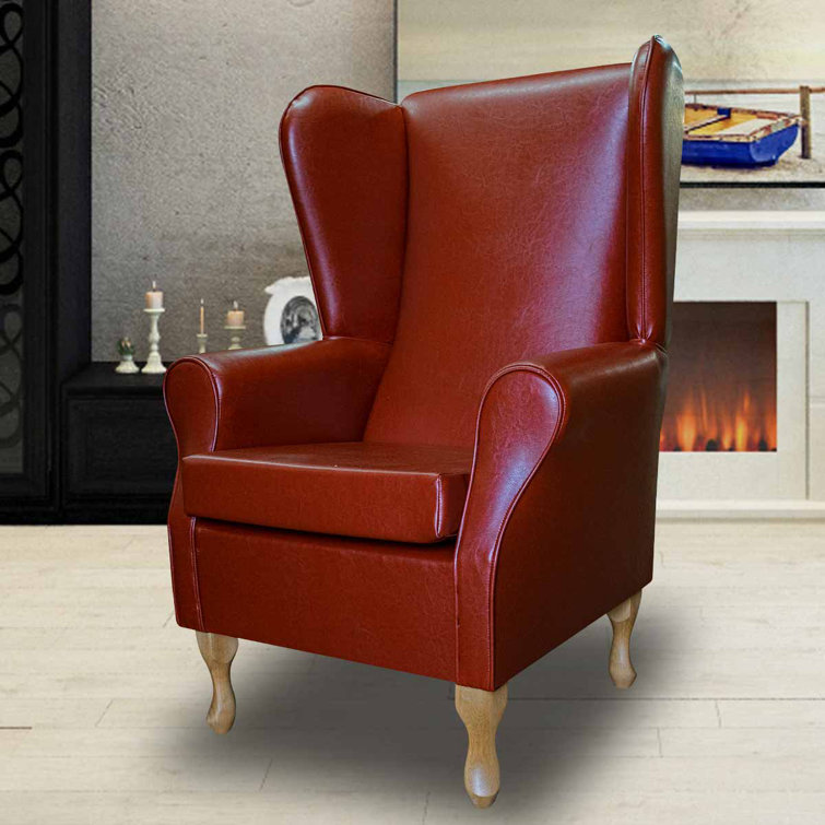 Wingback chair store faux leather